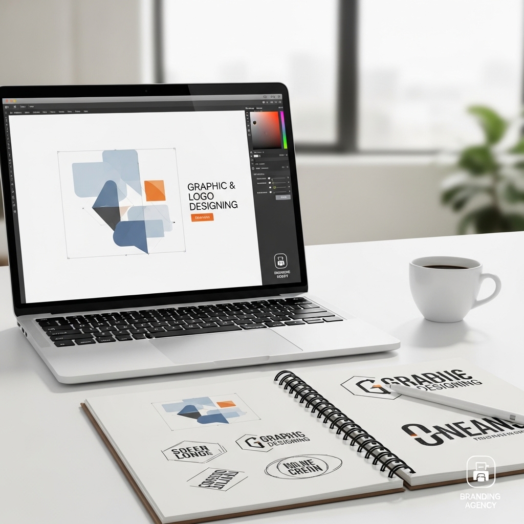 Person designing on a tablet for branding